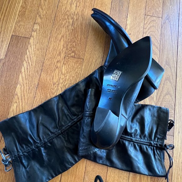 Tall Italian Leather Pointy Boots Woman Size40 Italy  (US 10) Narrow - Picture 2 of 11